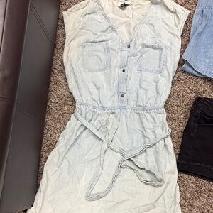 Universal Thread Light Blue Button-Front Mini Dress